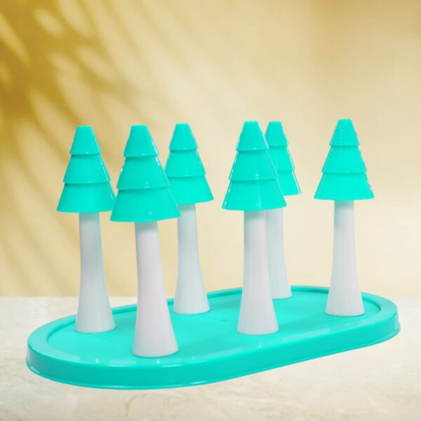 Plastic Glass Stand – Antique Tumbler Holder for Kitchen & Dining Table - Front View by Nari Haat, Indian ethnic we...