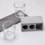 2 Wine Glasses & Marble Holder - Attractive Design for Hotels & Cafes - Front View by Nari Haat, Indian ethnic wear, ...