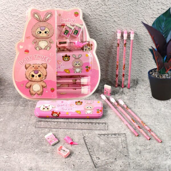 Cartoon Stationery Gift Set for Kids (14 Pc) - Front View by Nari Haat, Indian ethnic wear, women clothing, designer ...