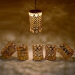 Large Dimond Layer Golden Jhoomer For Home Decoration - Neckline Detail by Nari Haat, Indian ethnic wear, women cloth...