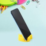 Multi-Functional Apple-Shaped Plastic Mobile Stand with Pen Holder (1 Pc / Mix Color) - Back View by Nari Haat, India...