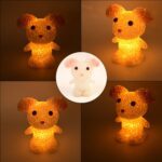 Crystal LED Night Light Lamp – Cute Glowing Animal Decorative Light (1 Pc) - Closeup Embroidery by Nari Haat, India...