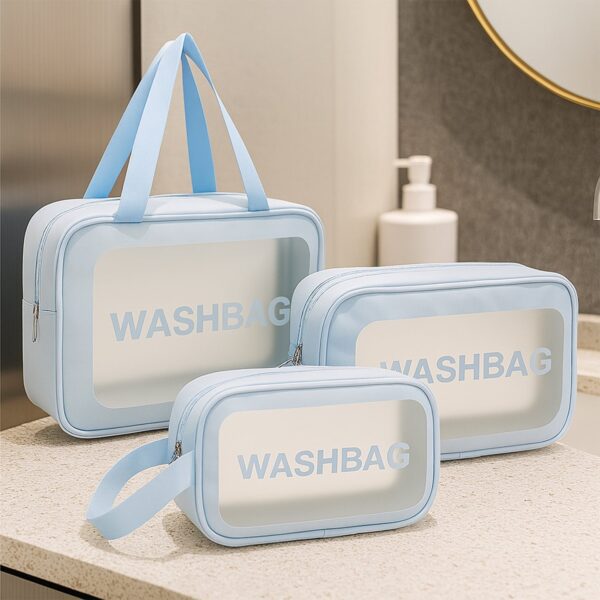 3-IN-1 Waterproof Transparent Travel Toiletry Bag Set - Front View by Nari Haat, Indian ethnic wear, women clothing, ...
