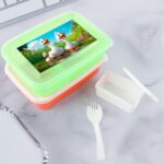 Kids Cartoon Printed Lunch Box Mix Design (1 Set) - Neckline Detail by Nari Haat, Indian ethnic wear, women clothing,...