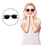 Sky Blue UV Protected Round Sunglasses, classic Sunglasses for Men & Women - Back View by Nari Haat, Indian ethnic we...