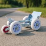 5-Wheel Emergency Bike Wheel Puller Trolley (1 Pc) - Back View by Nari Haat, Indian ethnic wear, women clothing, desi...