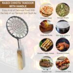 Stainless Steel Wire Skimmer with Wooden Handle (1 Pc) - Closeup Embroidery by Nari Haat, Indian ethnic wear, women c...