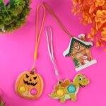 Silicone Push Bubble Fidget Keychain Toy (1 Pc) - Closeup Embroidery by Nari Haat, Indian ethnic wear, women clothing...