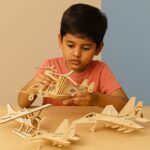3D Wooden Aircraft Puzzle DIY Assembly Kit (Mix Design – 1 Set) - Full Detail by Nari Haat, Indian ethnic wear, wom...