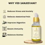 Ved Sanjeevani 30ML Ayurvedic Nabhi Oil for Digestion & Detox (30ML / 1 Pc) - Closeup Embroidery by Nari Haat, Indian...