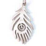 Stylish Stainless Steel Peacock Feather Keychain (1 Pc) - Closeup Embroidery by Nari Haat, Indian ethnic wear, women ...