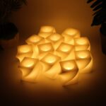 Set of 12 LED Flameless Decorative Candles – Square Shape Tealight Lamps - Full Detail by Nari Haat, Indian ethnic ...