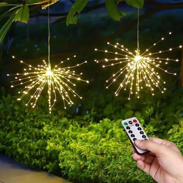 Remote Controlled Starburst Firework LED Hanging Decorative Light (1 Pc) - Front View by Nari Haat, Indian ethnic wea...