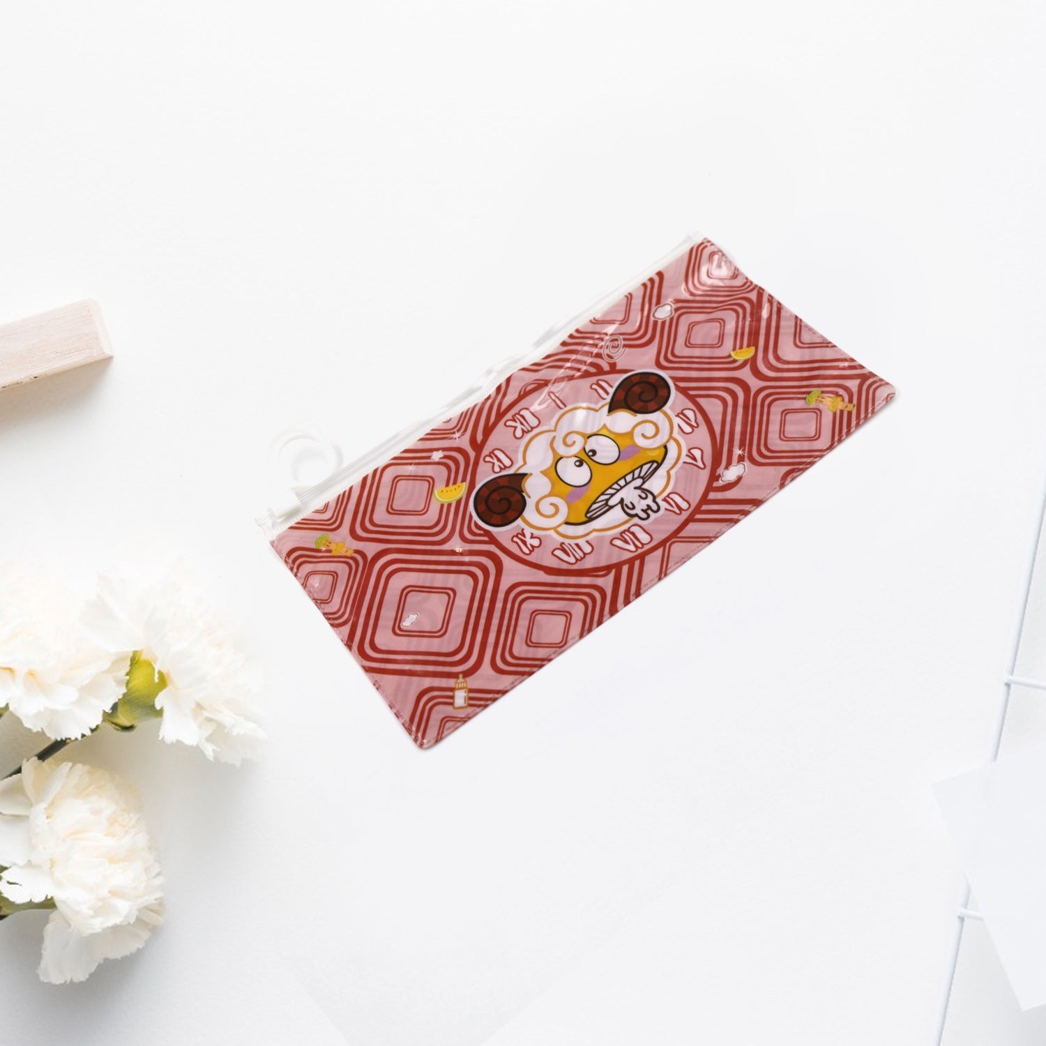 03_d3ddf147-ed4d-4194-809d-ecb895128378.jpg 20 Pc Red Printed Pouch For Carrying Stationary Stuffs And All By The Students. - Image 1