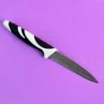 Ritu Stainless Steel Serrated Blade Zebra Kitchen Knife (1 Pc) - Neckline Detail by Nari Haat, Indian ethnic wear, wo...