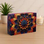 Effete Kesar Pista Almonds Gift Hamper, Golden Rose With Bottle (3 Pc Set) - Fabric Detail by Nari Haat, Indian ethni...