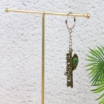 “Jai Shree Krishna” Text Metal Keychain (1 Pc) - Closeup Embroidery by Nari Haat, Indian ethnic wear, women cloth...