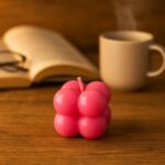 Multicolor Aesthetic Bubble Cube Wax Candles (6 Pc) - Closeup Embroidery by Nari Haat, Indian ethnic wear, women clot...