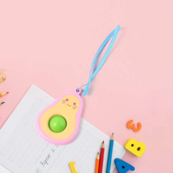 Cute Avocado-Shaped Mini Push Pop Keychain Toy with Strap (1 Pc) - Front View by Nari Haat, Indian ethnic wear, women...