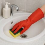 Long Cuff Multipurpose Rubber Cleaning Gloves (1 Pair, Mix Color) - Fabric Detail by Nari Haat, Indian ethnic wear, w...