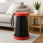 Adjustable Portable Telescopic Folding Stool (1 Pc) - Neckline Detail by Nari Haat, Indian ethnic wear, women clothin...