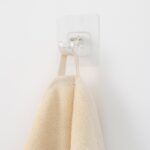 Self-Adhesive Transparent Wall Hook Holder Clip (1 Pc) - Closeup Embroidery by Nari Haat, Indian ethnic wear, women c...