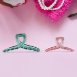 Hair Clutcher Clips (Mix Design, Multicolor / 12 Pc) - Closeup Embroidery by Nari Haat, Indian ethnic wear, women clo...