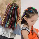 Kids Hair Extensions with Hair Clips (6 Pc Mix Color) - Fabric Detail by Nari Haat, Indian ethnic wear, women clothin...
