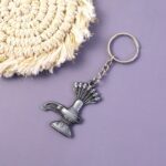 Premium Metal Shiva Lingam with Naag Religious Keychain (1 Pc) - Back View by Nari Haat, Indian ethnic wear, women cl...