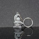 Shivling with Snake Design Silver Keychain (1 Pc) - Closeup Embroidery by Nari Haat, Indian ethnic wear, women clothi...