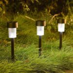 Solar Powered Garden Pathway Lights (10 Pc / Set) - Neckline Detail by Nari Haat, Indian ethnic wear, women clothing,...