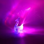 LED Fiber-Optic Peacock Decorative Night Light (1 Pc) - Closeup Embroidery by Nari Haat, Indian ethnic wear, women cl...