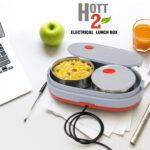 Orbit Electric Lunch Box with Dual Stainless Steel Containers Set - Fabric Detail by Nari Haat, Indian ethnic wear, w...