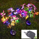 Solar-Powered LED Butterfly Garden Flower Light - Closeup Embroidery by Nari Haat, Indian ethnic wear, women clothing...