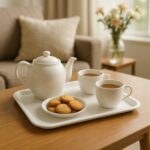 Plastic Serving Tray / Plate – 40 × 30 cm (1 Pc) - Closeup Embroidery by Nari Haat, Indian ethnic wear, women clot...