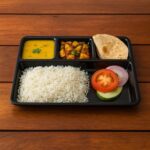 Plastic 4-Compartment Rectangular Meal Serving Tray – Sectioned Dining Plate (1 Pc) - Closeup Embroidery by Nari Ha...
