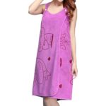 Soft & Absorbent Microfiber Bath Towel Wrap with Shoulder Straps (1 Pc) - Neckline Detail by Nari Haat, Indian ethnic...