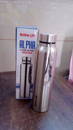 Stainless Steel Single Wall Drink Water Bottle (1000 ML) - Fabric Detail by Nari Haat, Indian ethnic wear, women clot...