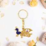 Premium Krishna-Themed Decorative Metal Keychain - Closeup Embroidery by Nari Haat, Indian ethnic wear, women clothin...