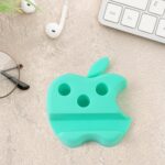 Multi-Functional Apple-Shaped Plastic Mobile Stand with Pen Holder (3 Pc / Mix Color) - Full Detail by Nari Haat, Ind...