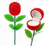 Artificial Rose Flower Shaped Jewelry Ring Box (1 Pc) - Sleeve Design by Nari Haat, Indian ethnic wear, women clothin...