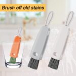 3-in-1 Multifunctional Cleaning Brush Set – Mini Bottle, Cup & Lid Cleaner (1 Pc) - Sleeve Design by Nari Haat, Ind...