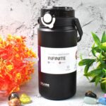 Stainless Steel Vacuum Water Bottle (1000 ML) - Front View by Nari Haat, Indian ethnic wear, women clothing, designer...