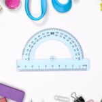 4-Piece Transparent Geometry Instrument Set with Ruler - Closeup Embroidery by Nari Haat, Indian ethnic wear, women c...