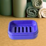 Premium Quality Rectangular Blue Plastic Soap Case (1 Pc) - Closeup Embroidery by Nari Haat, Indian ethnic wear, wome...
