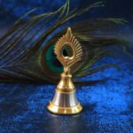 Brass and Steel Temple Ghanti (Pooja Bell) – Decorative Spiritual Accessory - Neckline Detail by Nari Haat, Indian ...