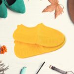 Yellow Non-Slip Silicone Rain Shoe Cover – Waterproof Foldable Anti-Skid (1 Pair) - Back View by Nari Haat, Indian ...