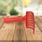 Heavy Duty Plastic Garden Hand Rake – 9-Tooth Cultivator Tool (1 Pc) - Back View by Nari Haat, Indian ethnic wear, ...