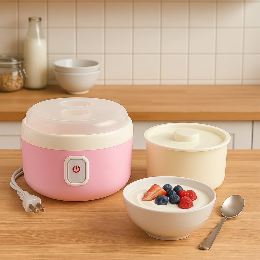 Electric yogurt maker machine with plastic container