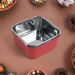 Apex Victor Square Food Storage Container (400 ML / 1 Pc) - Closeup Embroidery by Nari Haat, Indian ethnic wear, wome...